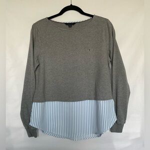 Tommy Hilfiger Asymmetrical Gray and Blue Top